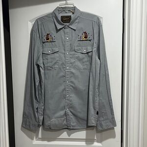 Howler Brothers Chambray Gaucho Shirt with Snake Charmer Embroidery